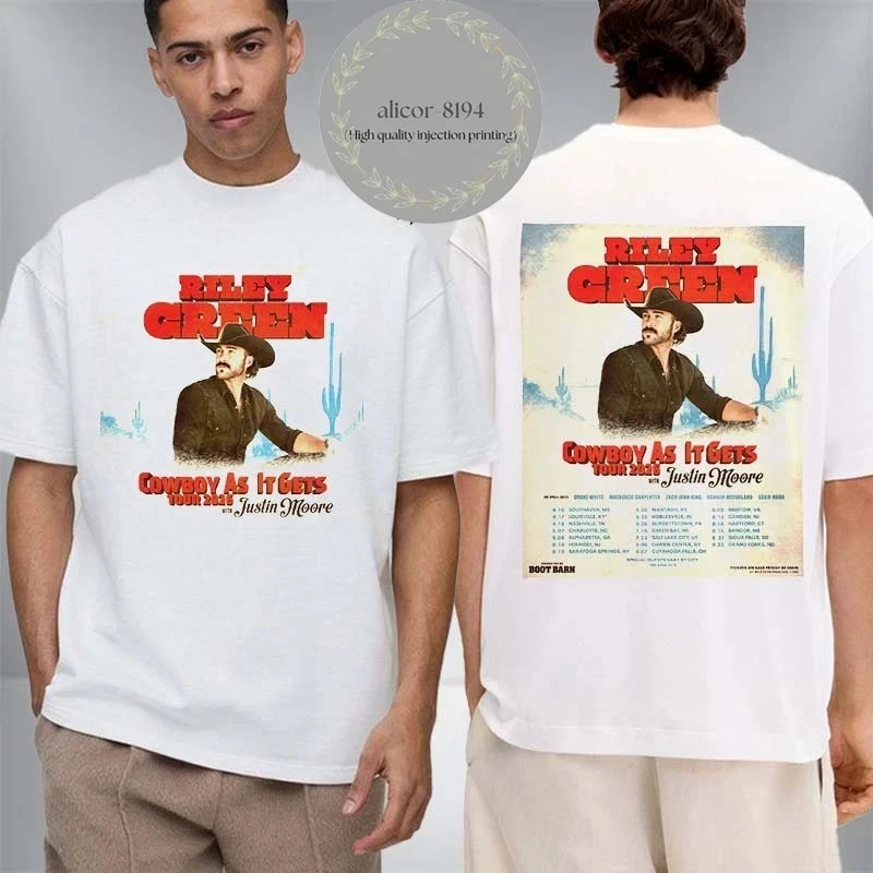 Riley Green Cowboy As It Gets Tour 2026 Reprint Concert Shirt