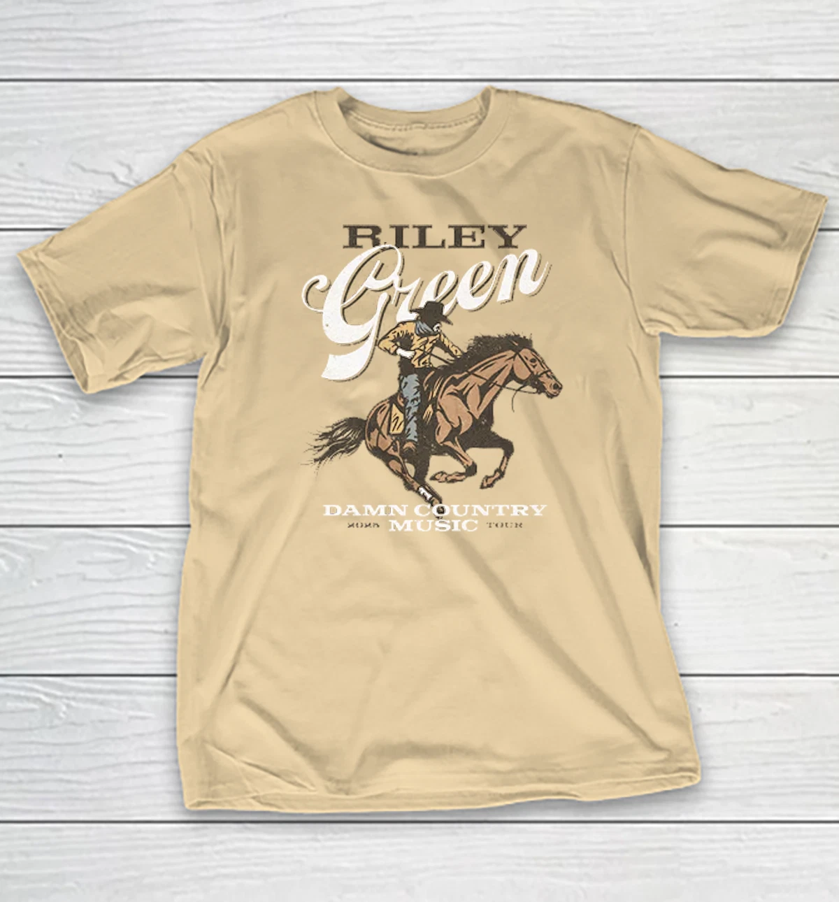 Riley Green Damn Country Music Tour 2025 S To 5Xl Sand Shirt
