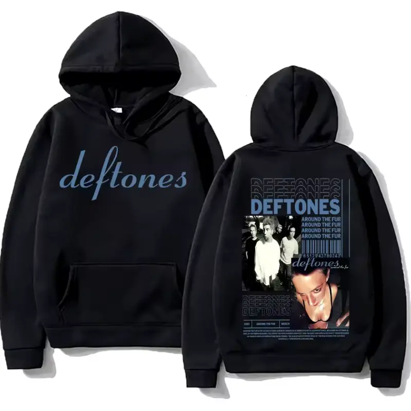 Deftones Hoodie Featuring Gothic Aesthetic And Around The Fur Album Artwork