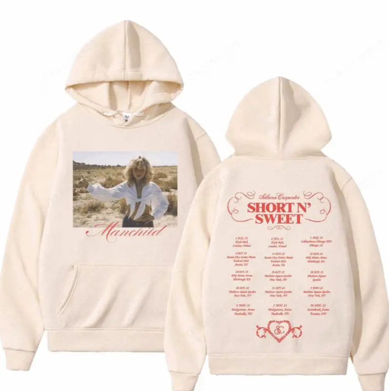 Sabrina Heart 2Sided Retro 90S Music Short N' Sweet Tour Hoodie