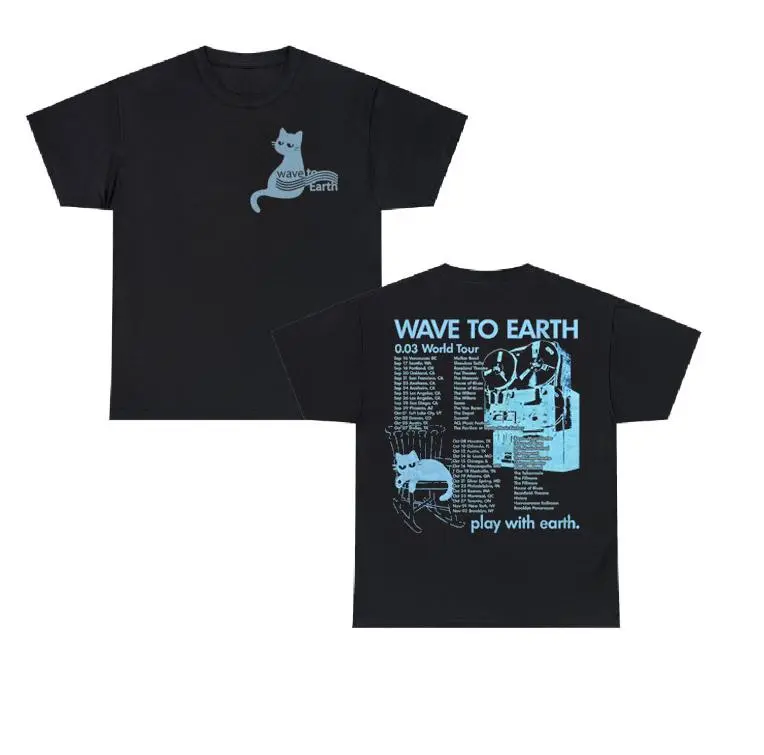 Wave To Earth 0.03 Cat Concert Shirt, Casual Classic Cotton Fan Shirt