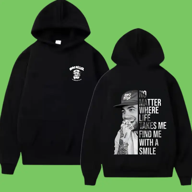 Mac Miller Tiny Desk Concert Hoodie 2 Sides, Black & White Music Graphic Sweatshirt With Front & Back Print