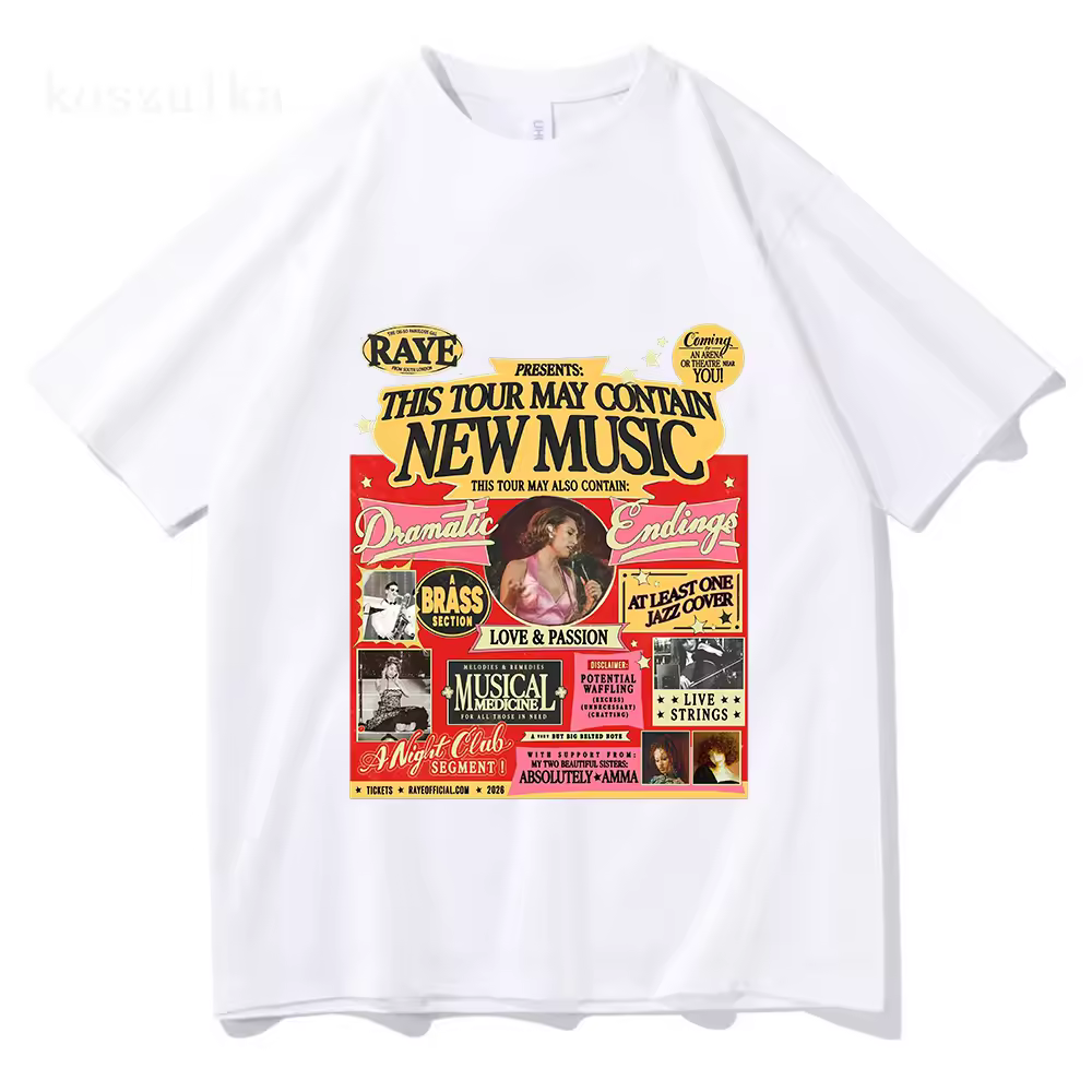 Raye Tour 2026 Graphic T Shirts Women Men Fashion