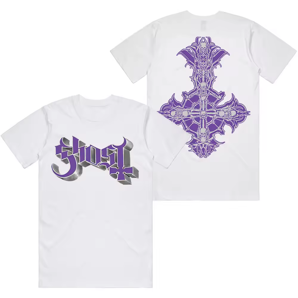 Chrome Purple Skelet Shirt Ghost Band Hip Hop Tshirts