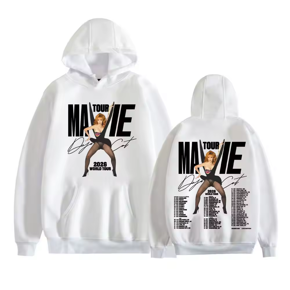 Doja Cat Ma Vie World Tour 2026 Merch Hoodie White