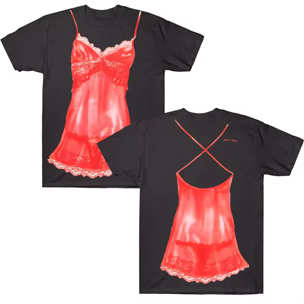 Sabrina Carpenter Red Lingerie Shirt