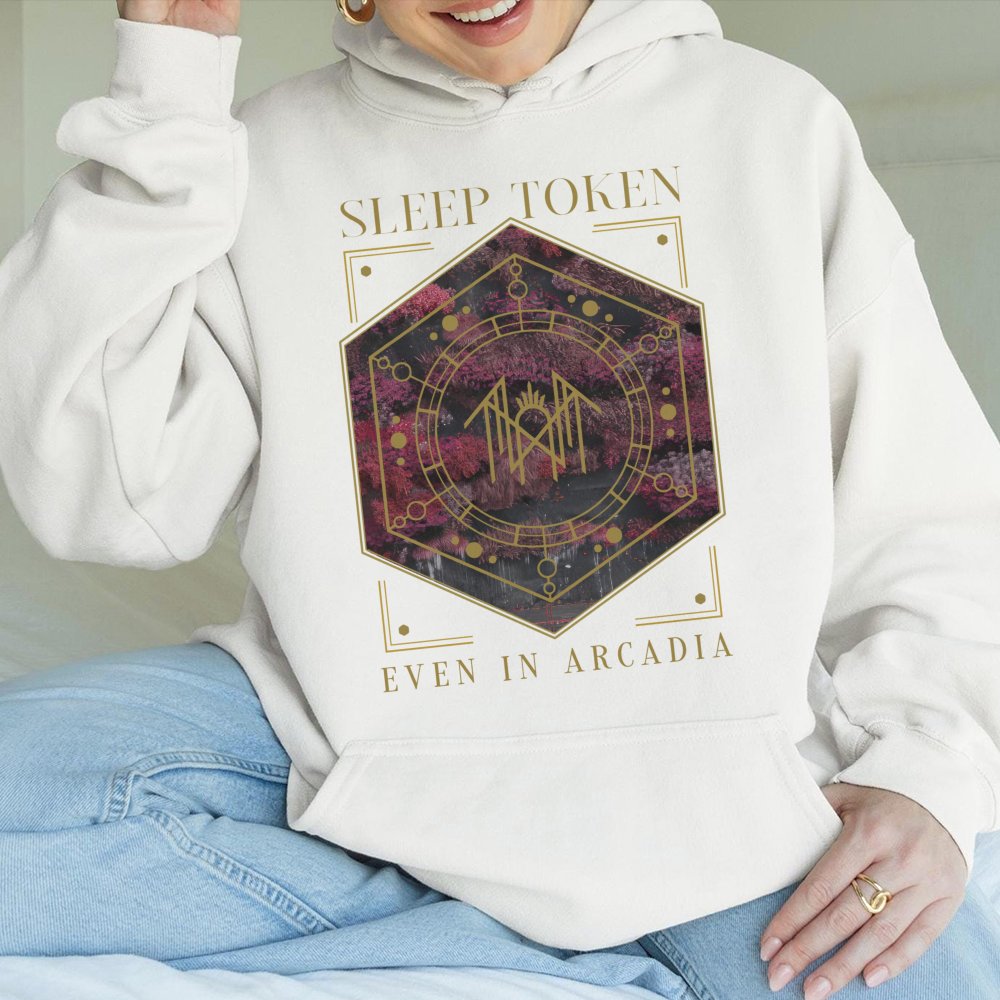 Style Vintage Sleep Token Even In Arcadie Album Hoodie White For Women