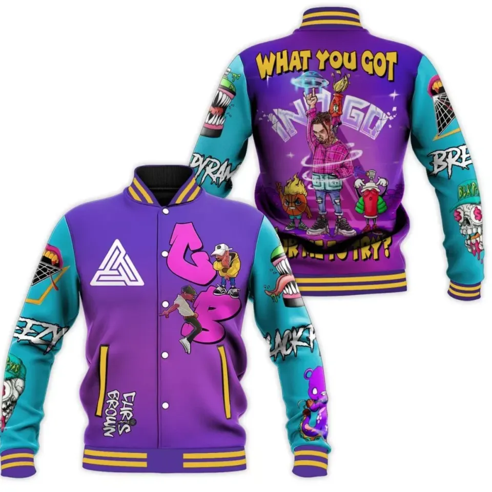 Chris Brown Baseball Jacket For Men