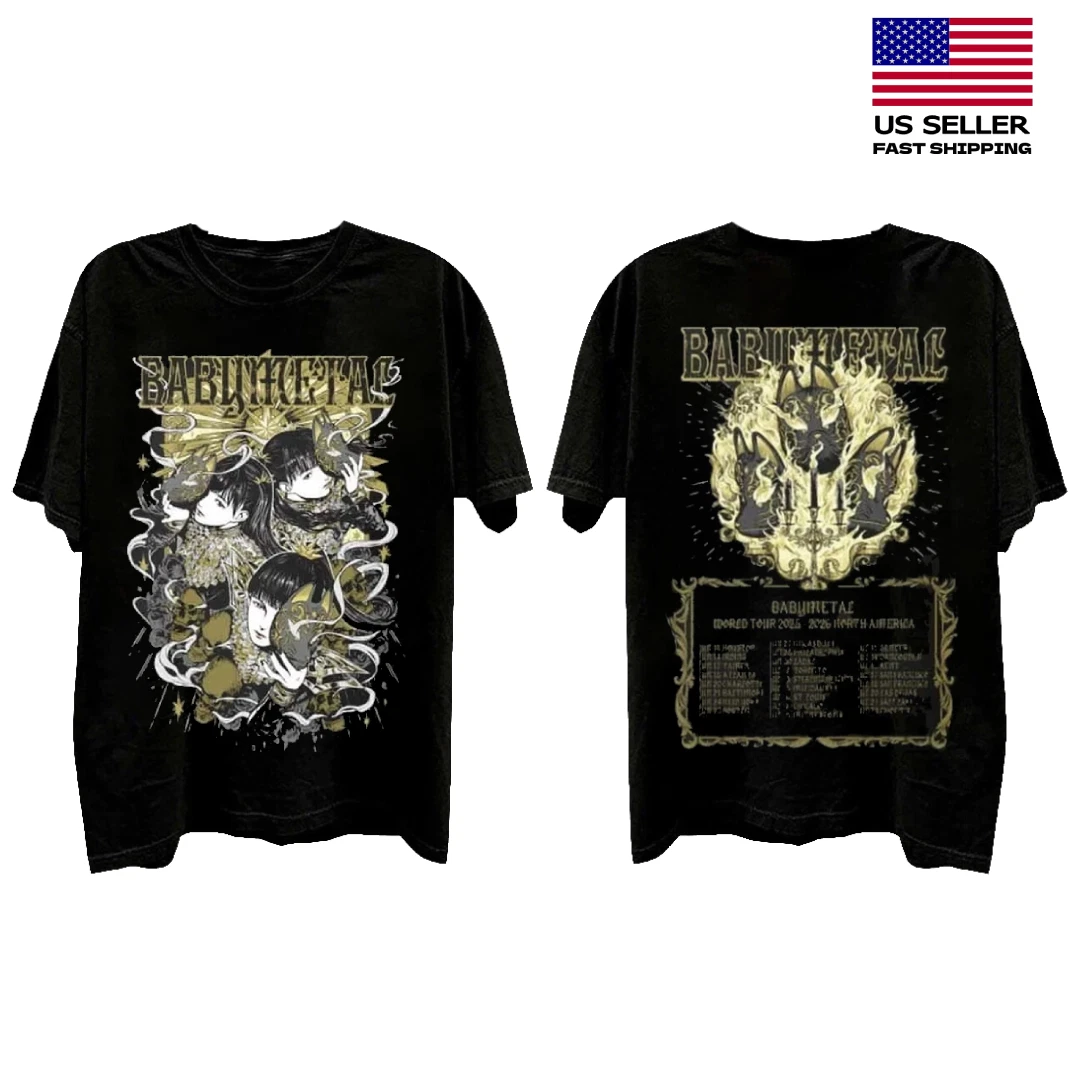 Babymetal World Tour 2025-2026 North American With Tour Dates Shirt All Size