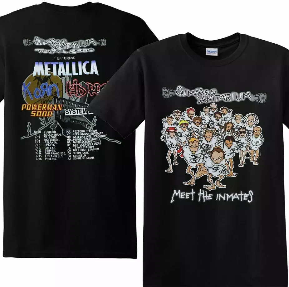 Metall1Ca Summer Sanitarium Tour Rock Band Black Shirt Shirt