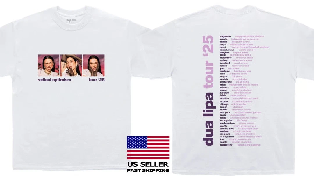 Apparel Dua Lipa Radical Optimism Tour 2025 Shirt