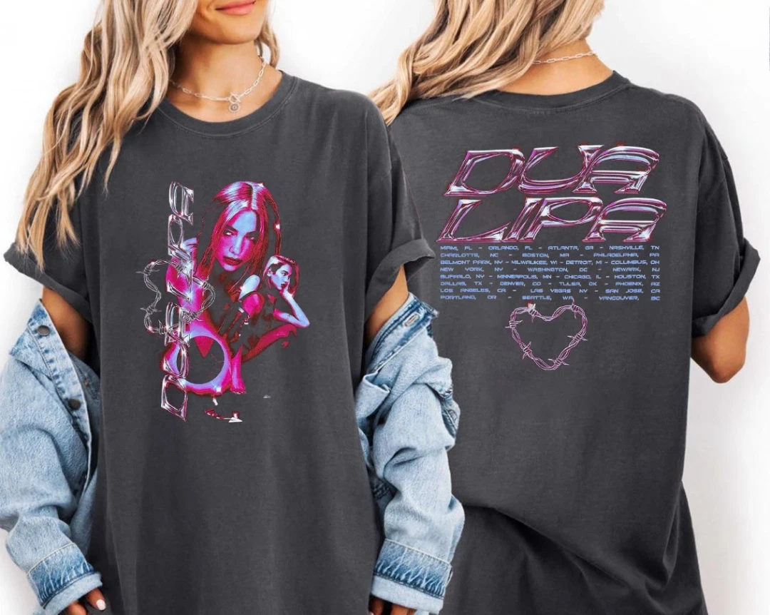 Dua Lipa Radical Optimism Tour 2025 Shirt Grey