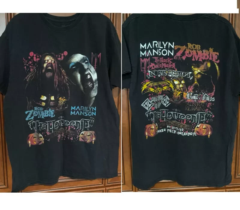 Rob Zombie Marilyn Manson Hallowee_Nie Roast Concert T Shirt
