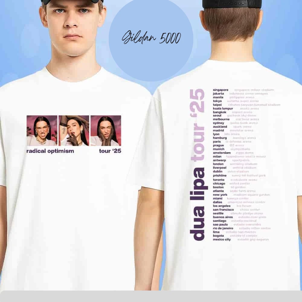 Dua Lipa Radical Optimsim World Tour 2025 Panel Photo Shirt Dates Shirt