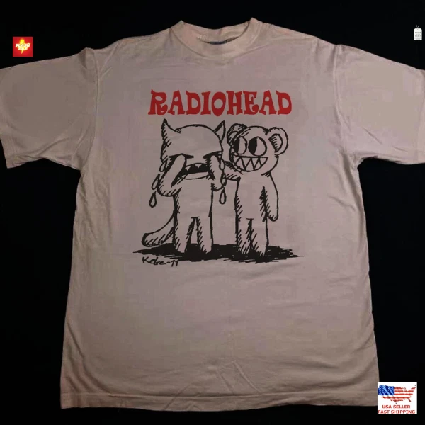 Radiohead Band Shirt Classic Style White Unisex Shirt Vintage Rock Music Merch