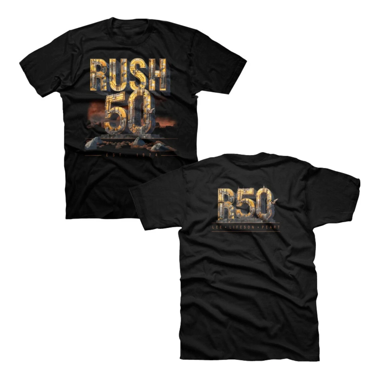 Rush Band R50 Brutalist Shirt 2 Sided