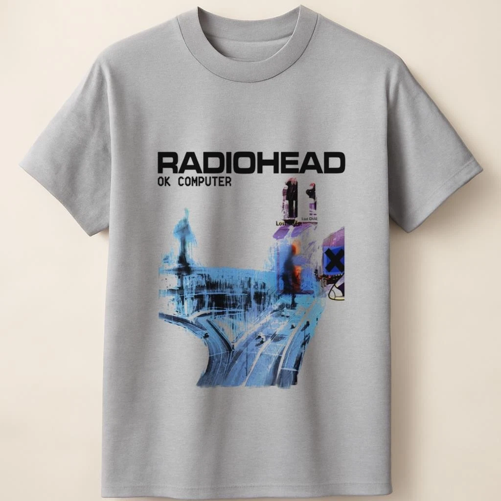 Radiohead Ok Computer Album Cover Vintage Rock Band Graphic T Shirt