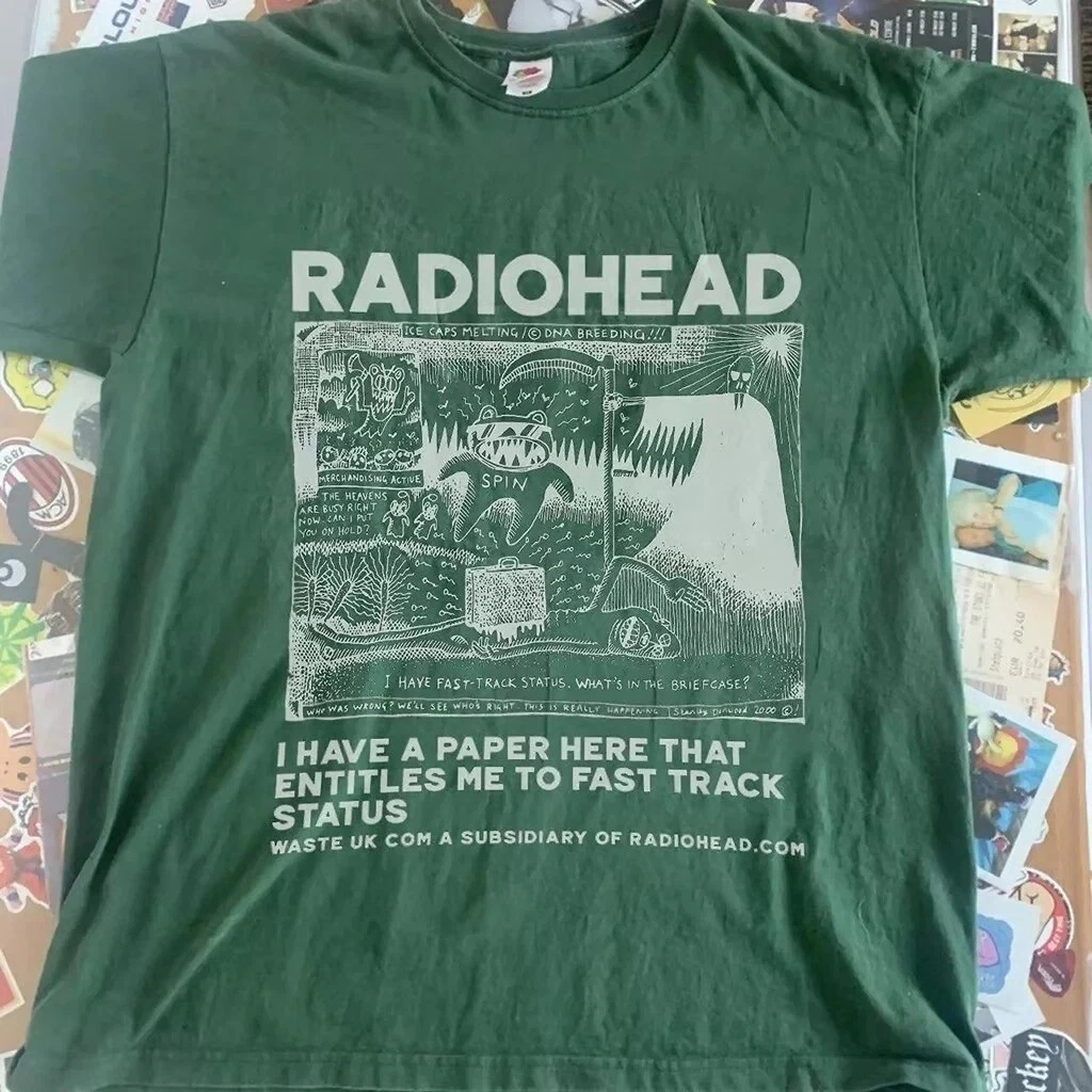 Radiohead Band Ok Computer Albums 90S Green Shirt
