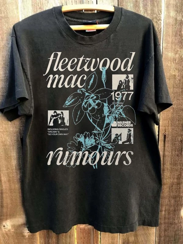 Fleetwood Mac Rumours Short Sleeve Black Color Shirt