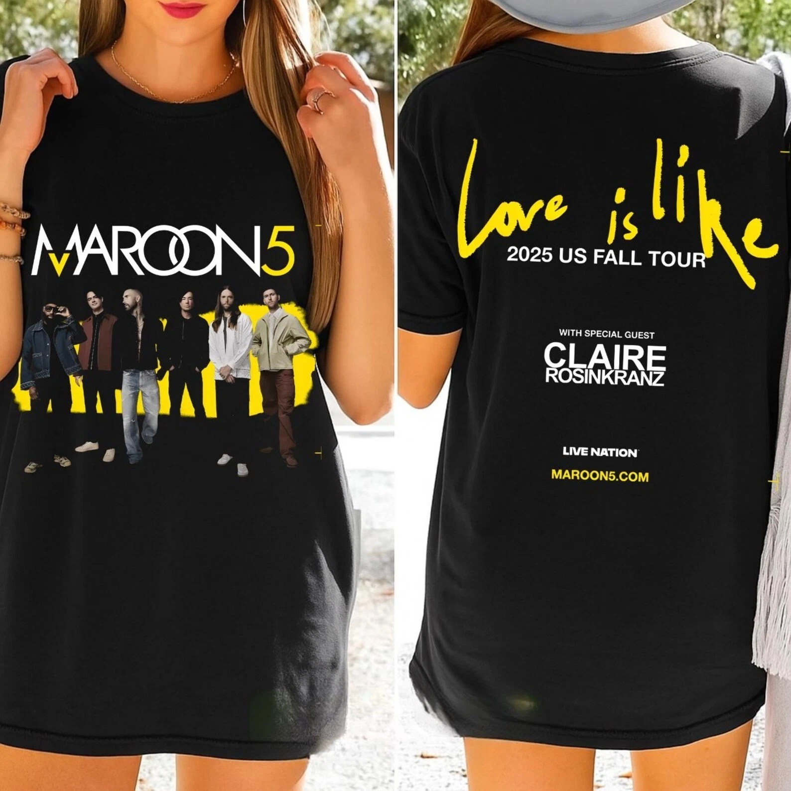 Maroon Butterfly 5 Love Is Like 2025 Us Fall Tour Shirt