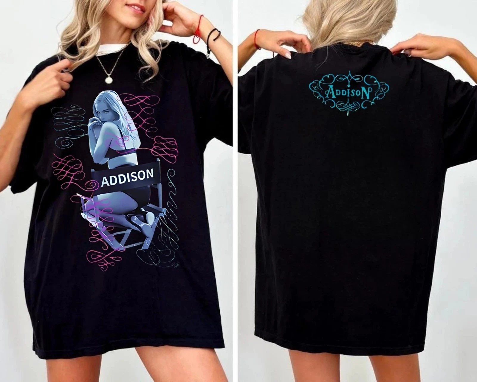 Addison Rae 2025 Tour Dates Addison Rae Vintage Retro Double Sided Shirt