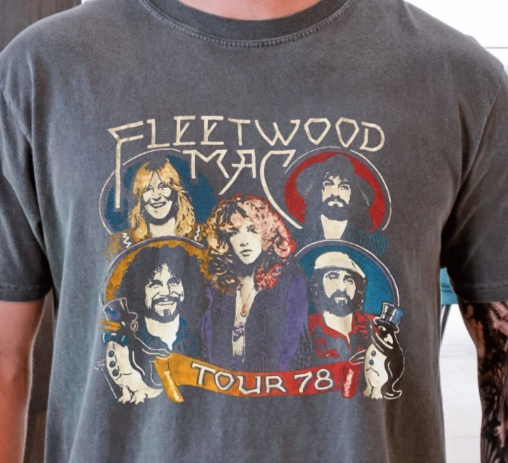 Fleetwood Mac Tour 78 Shirt Rock Band On Vintage Black