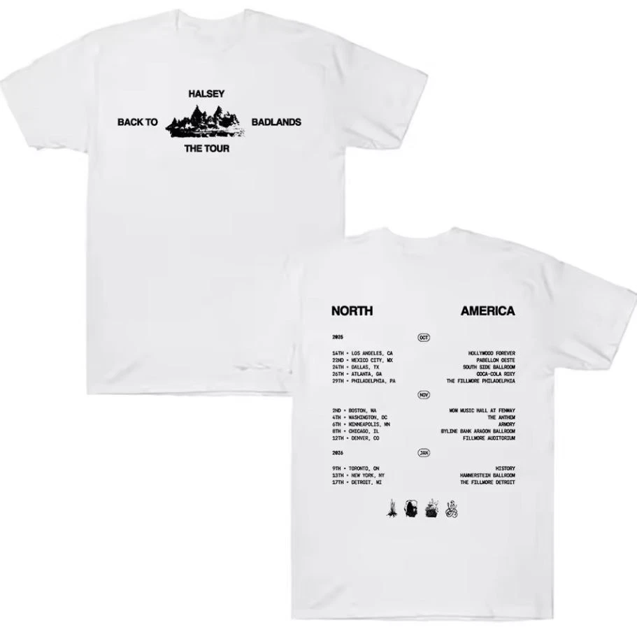 Halsey Back To Badlands The Tour 2025-2026 Shirt White