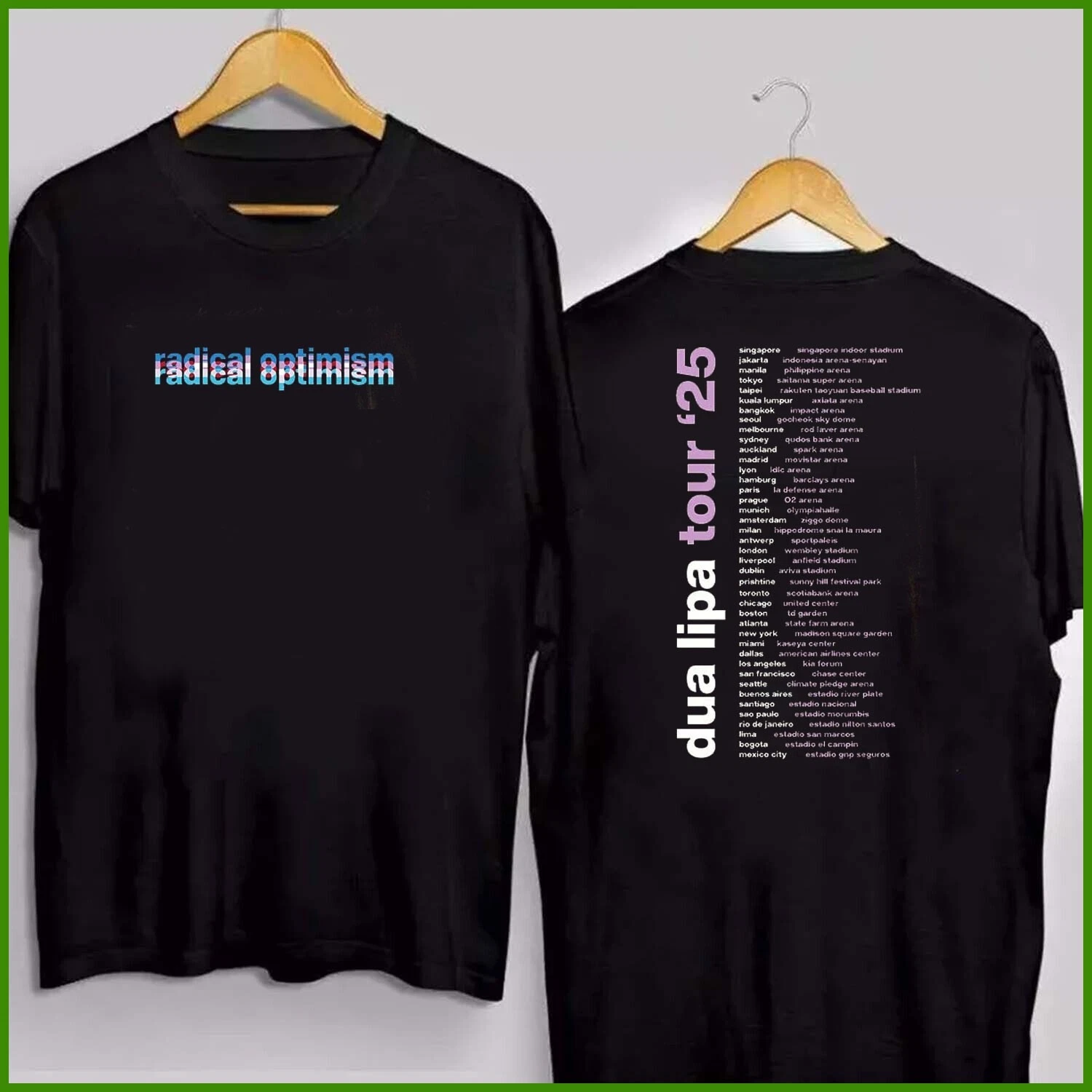 Dua Lipa Radical Optimism Dated Tour 2025 Two Sides Unisex Shirt