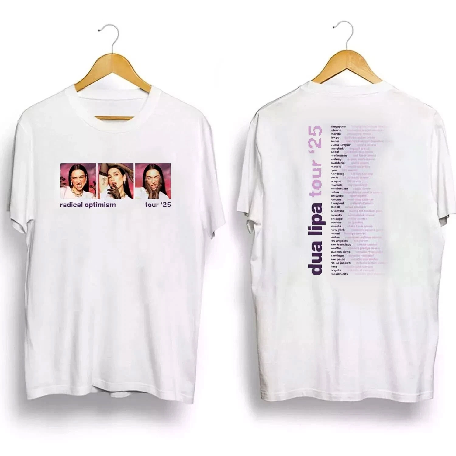 Dua Lipa Tour 2025 Two Sides Unisex Shirt