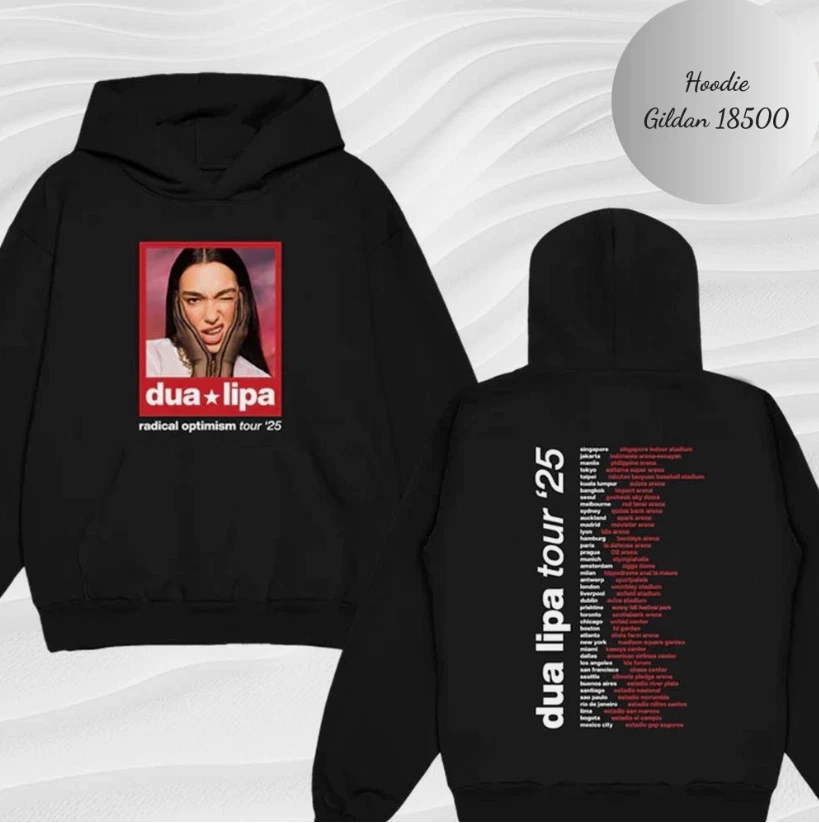 Dua Lipa Photo Dated 2025 Tour Hoodie