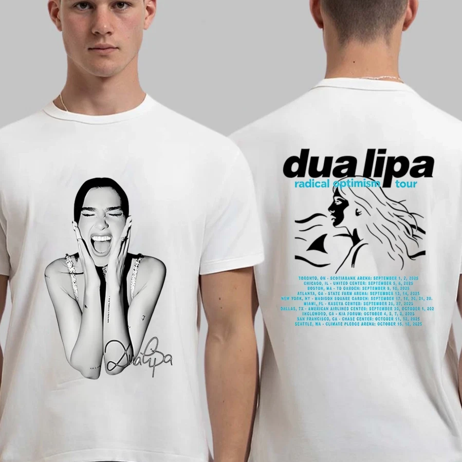 Dua Lipa Radical Optimism Tour 2025 Merch Concert Music Double Sided Shirt