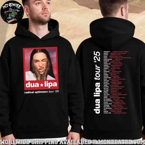 Dua Lipa Radical Optimism Tour 2025 Photo Dated Pull Over Hoodie