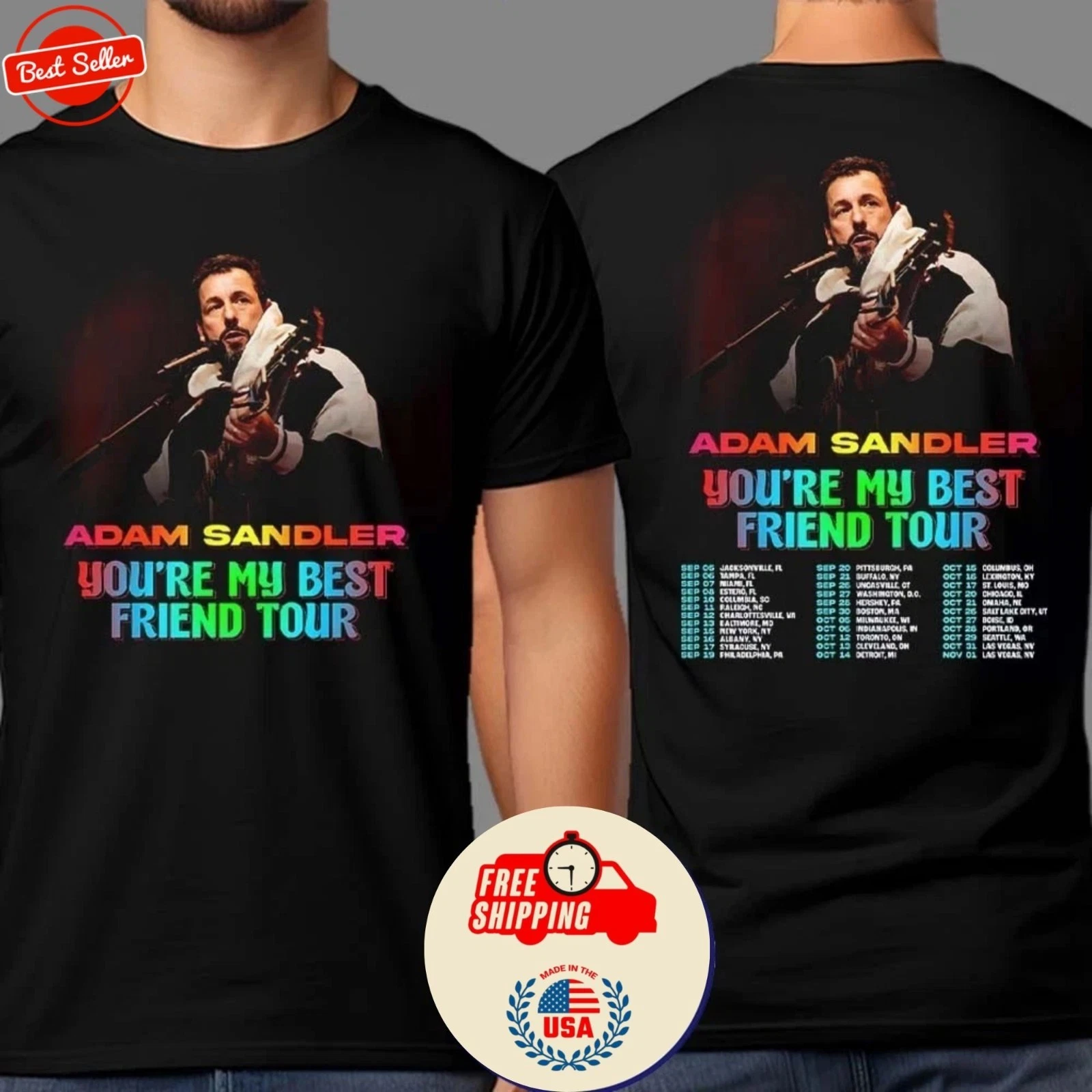 Adam Sandler Best Friend Tour 2025 Merch Shirt
