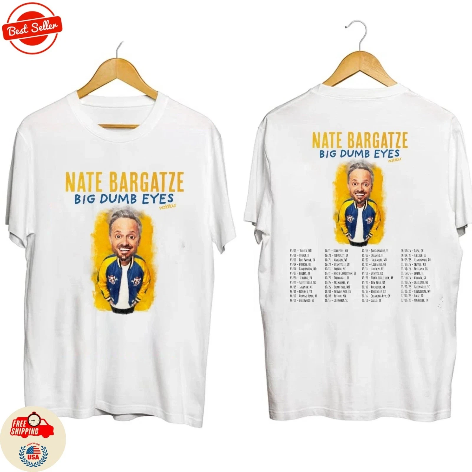 Nate Bargatze Tour 2025 Shirt All Size S-5Xl Fan Gift