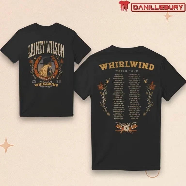 Lainey Wilson Whirlwind World Tour Horseshoe 2026 Merch Shirt