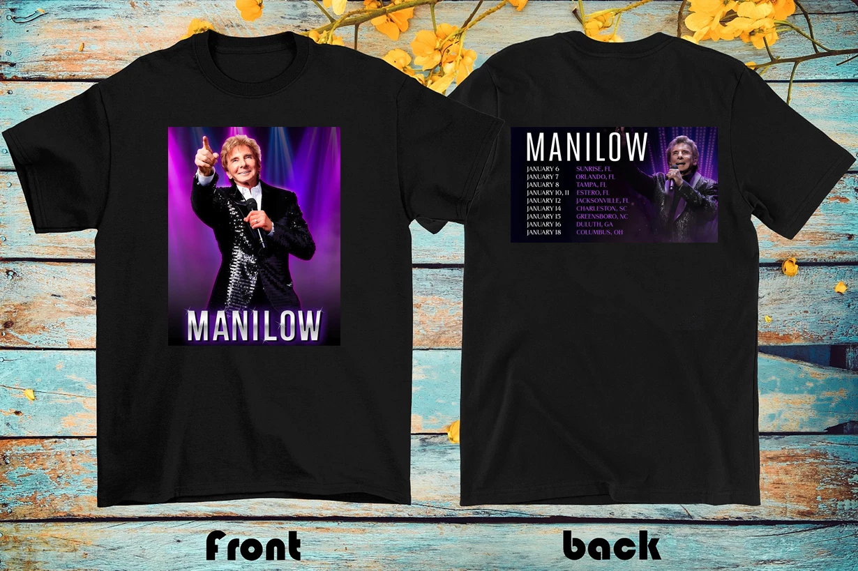 Singer Barry Manilow January 2026 Us Tour Shirt Black