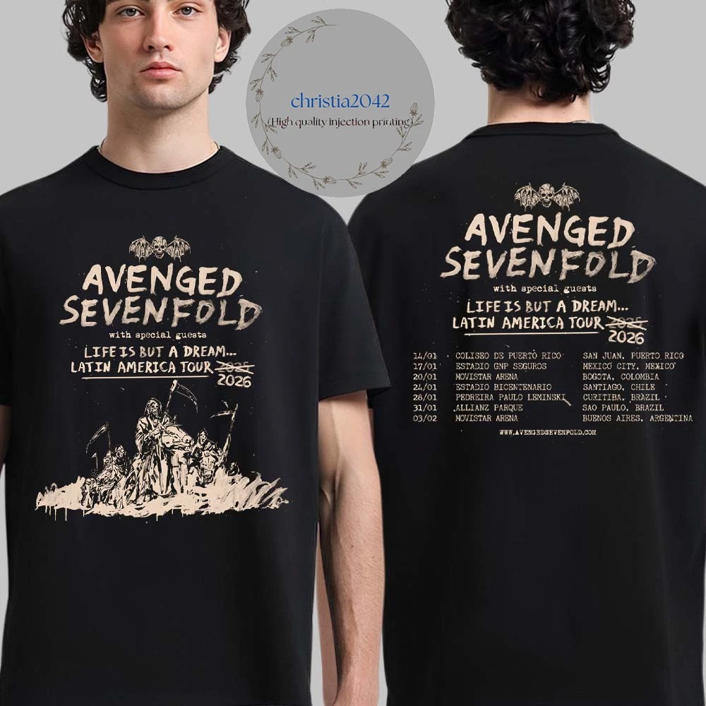 Avenged Sevenfold Life Is But A Dream Latin America Tour 2026 T Shirt