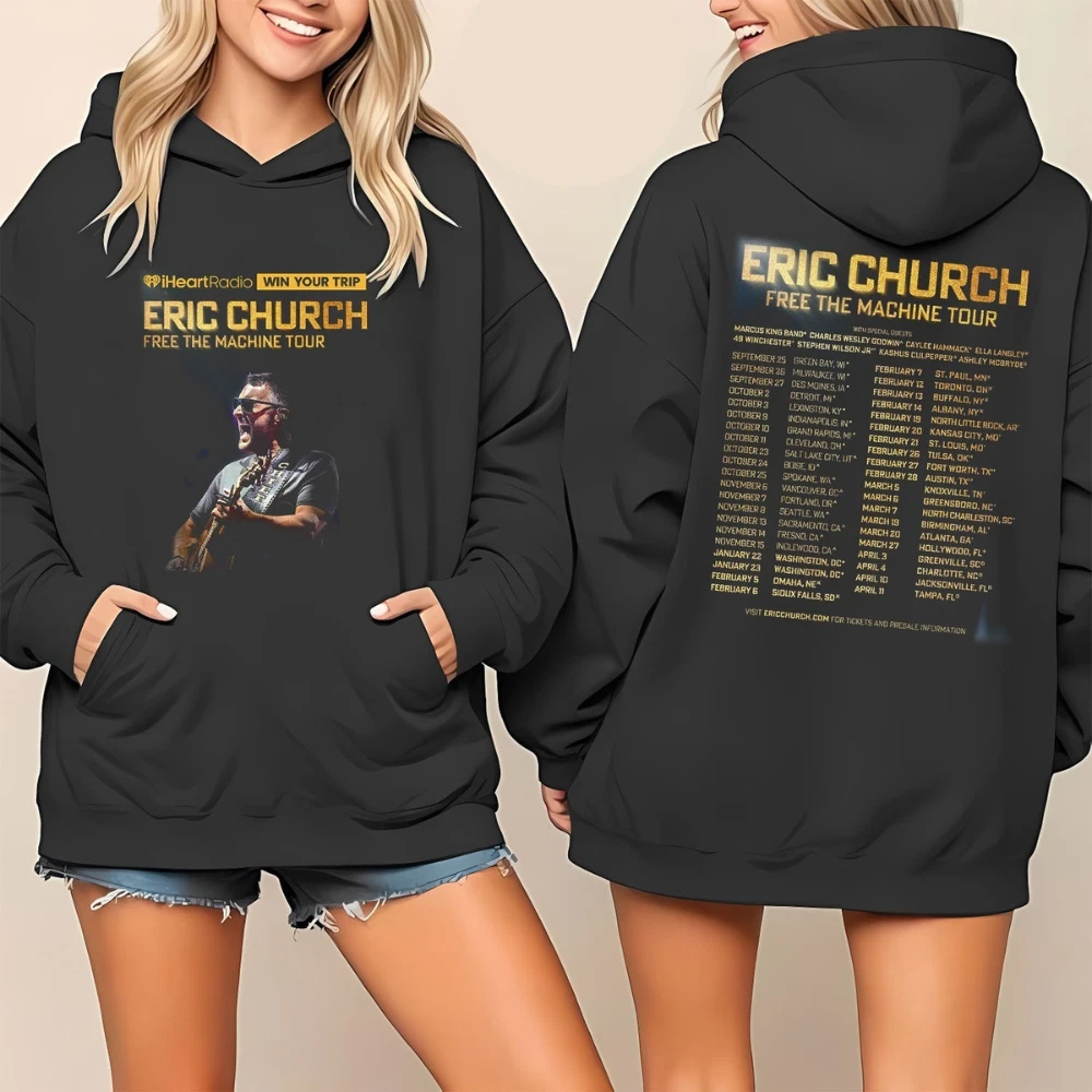 Eric Church Free The Machine Tour 2025 2026 North America Unisex Hoodie