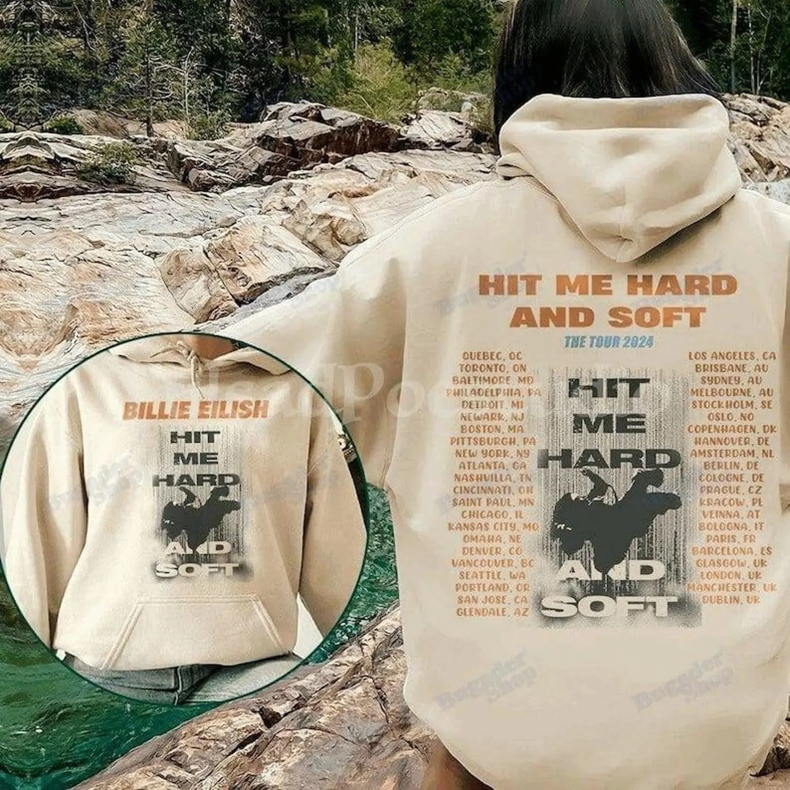 Billie Eilish 90S Tour Hit Me Hard And Soft Hoodie