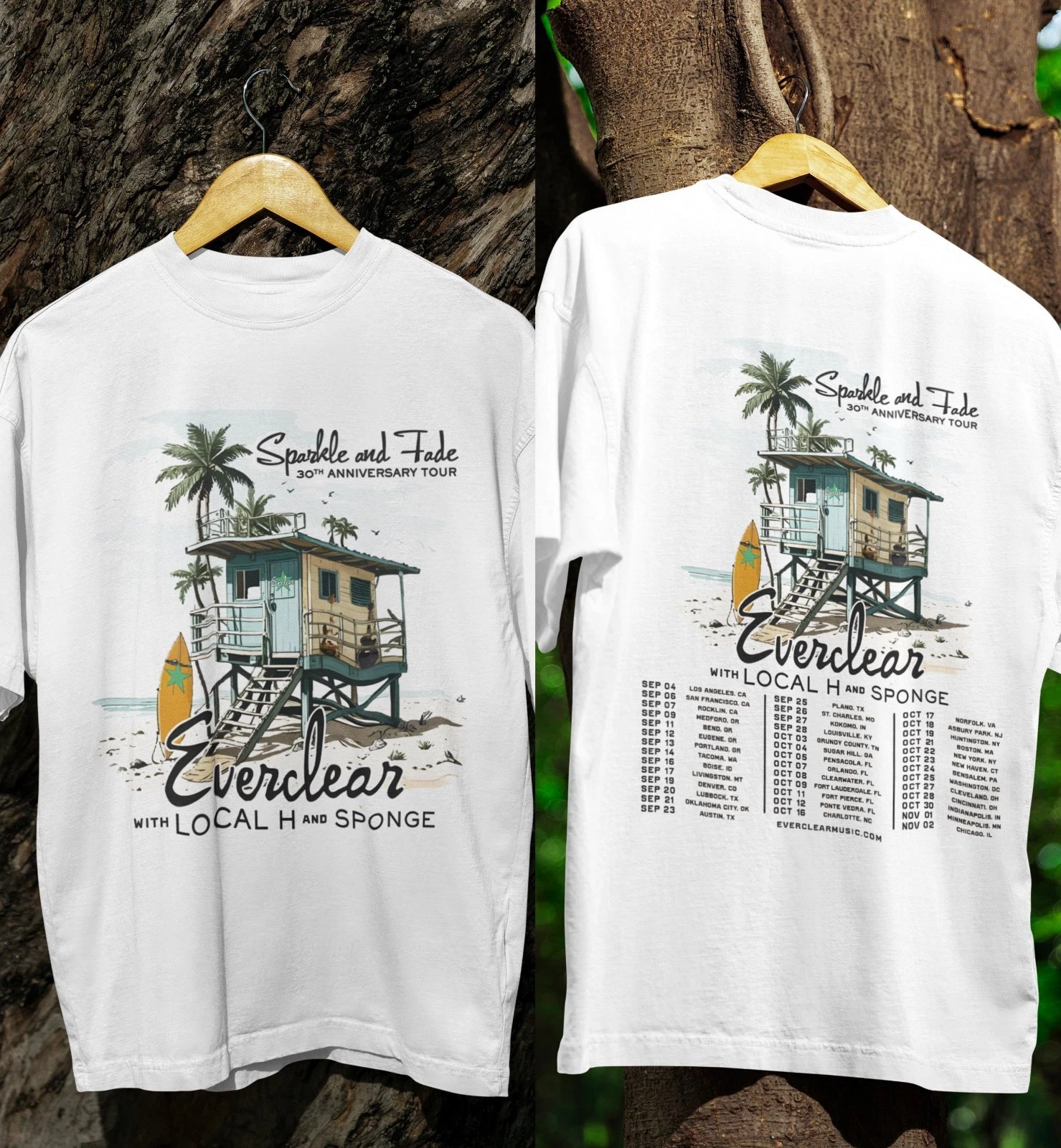 Everclear Band 2025 Inspired Tour Dates Double Sided Unisex Shirt