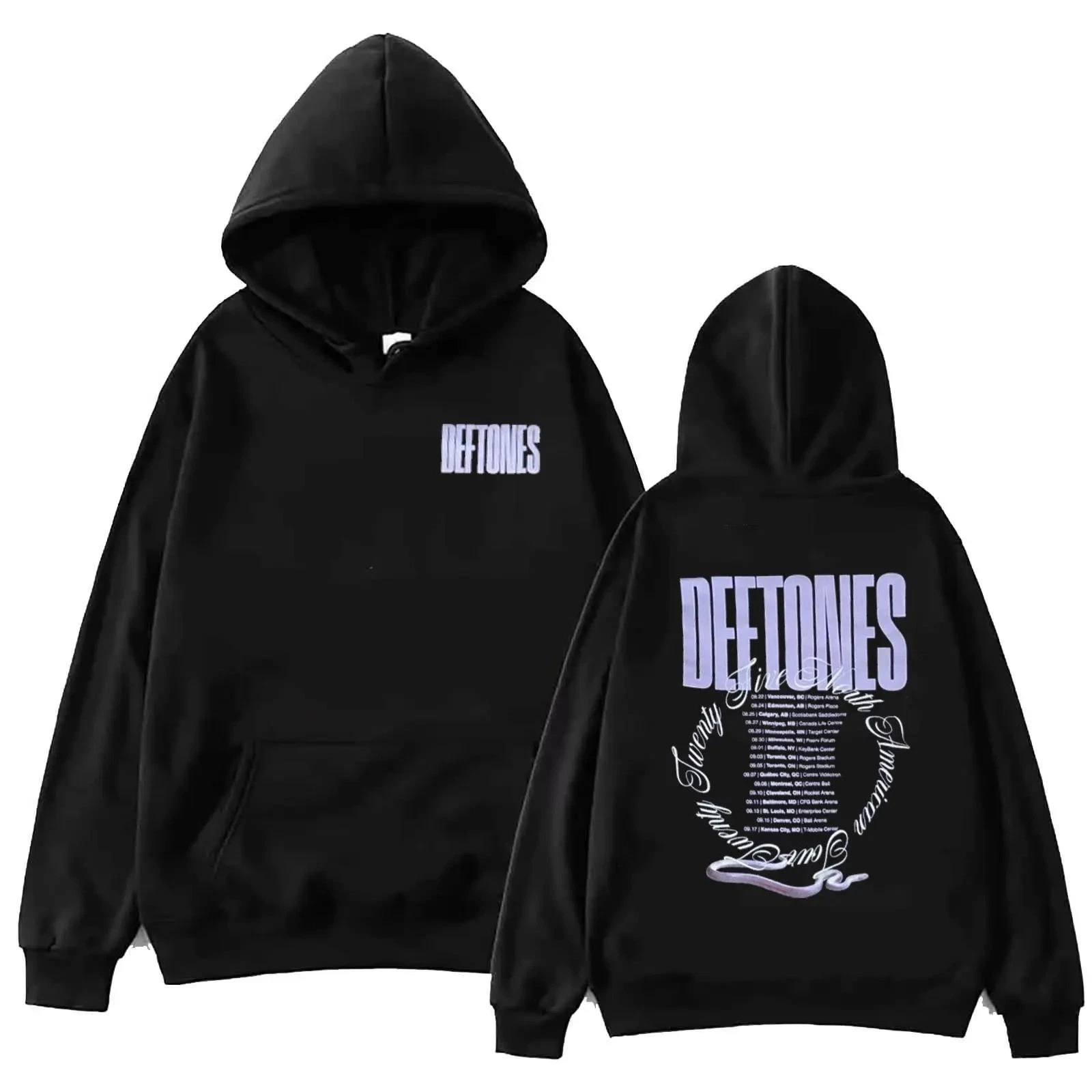 Deftones North American Tour 2025 Double Sided Music Tour Hoodie