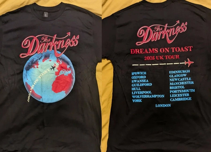 The Darkness - Dreams On Toast Uk Tour 2025 Short Sleeve 2 Side Shirt