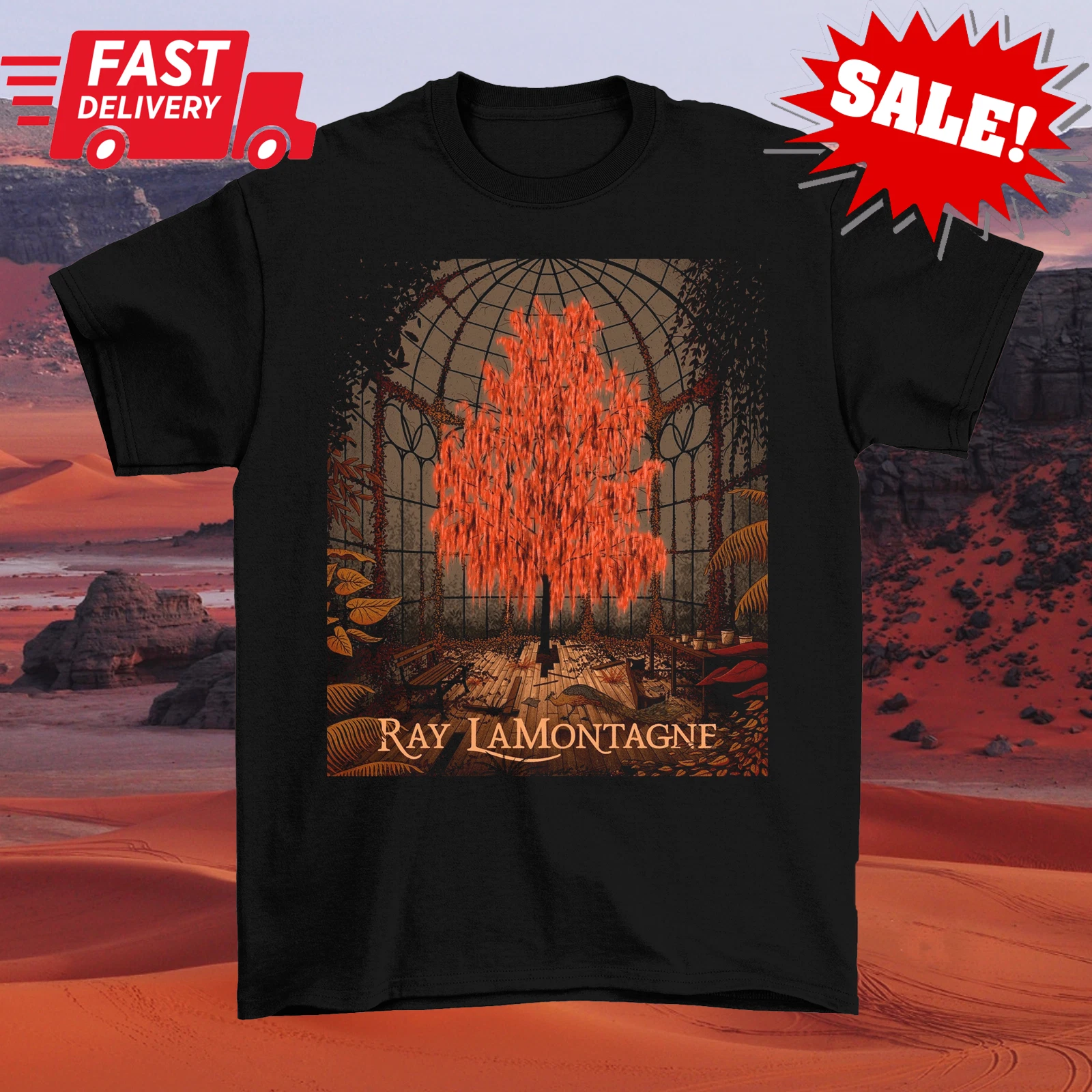 Ray Lamontagne Poster Concert T Shirt Classic Black