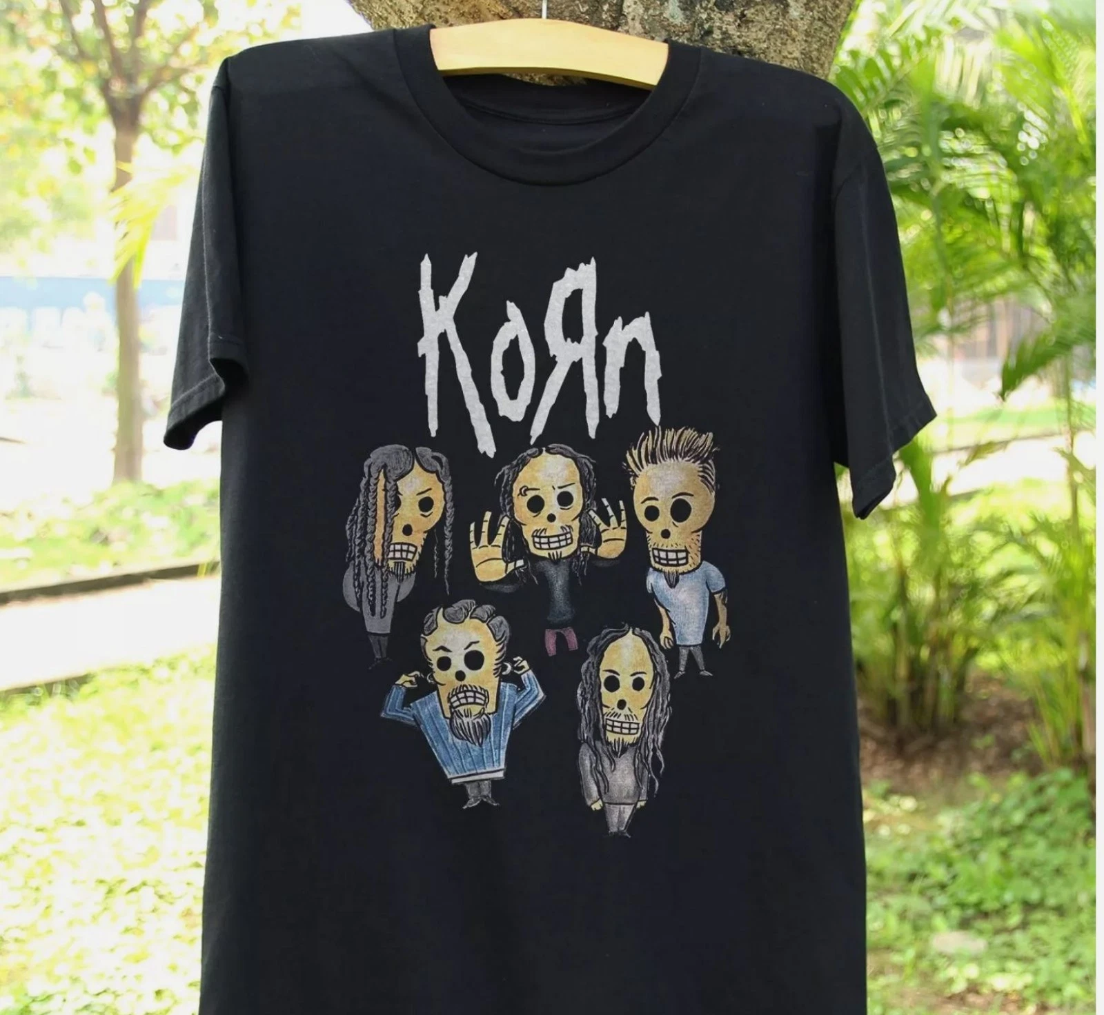 2000 Korn Skull Rock Band Black Unisex Shirt