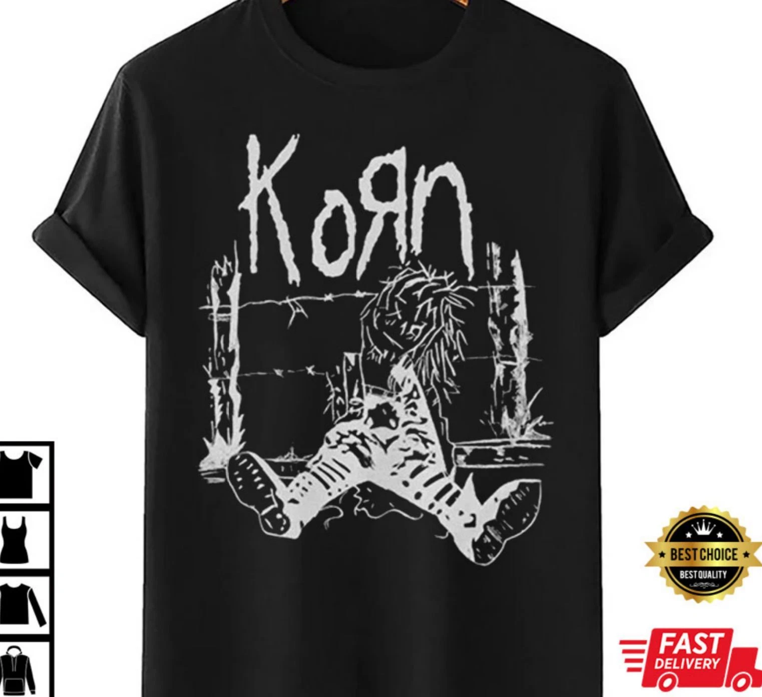 Vintage Korn Shirt Mens Size Xl 90S Metal Rock Band Tour Single Stitch