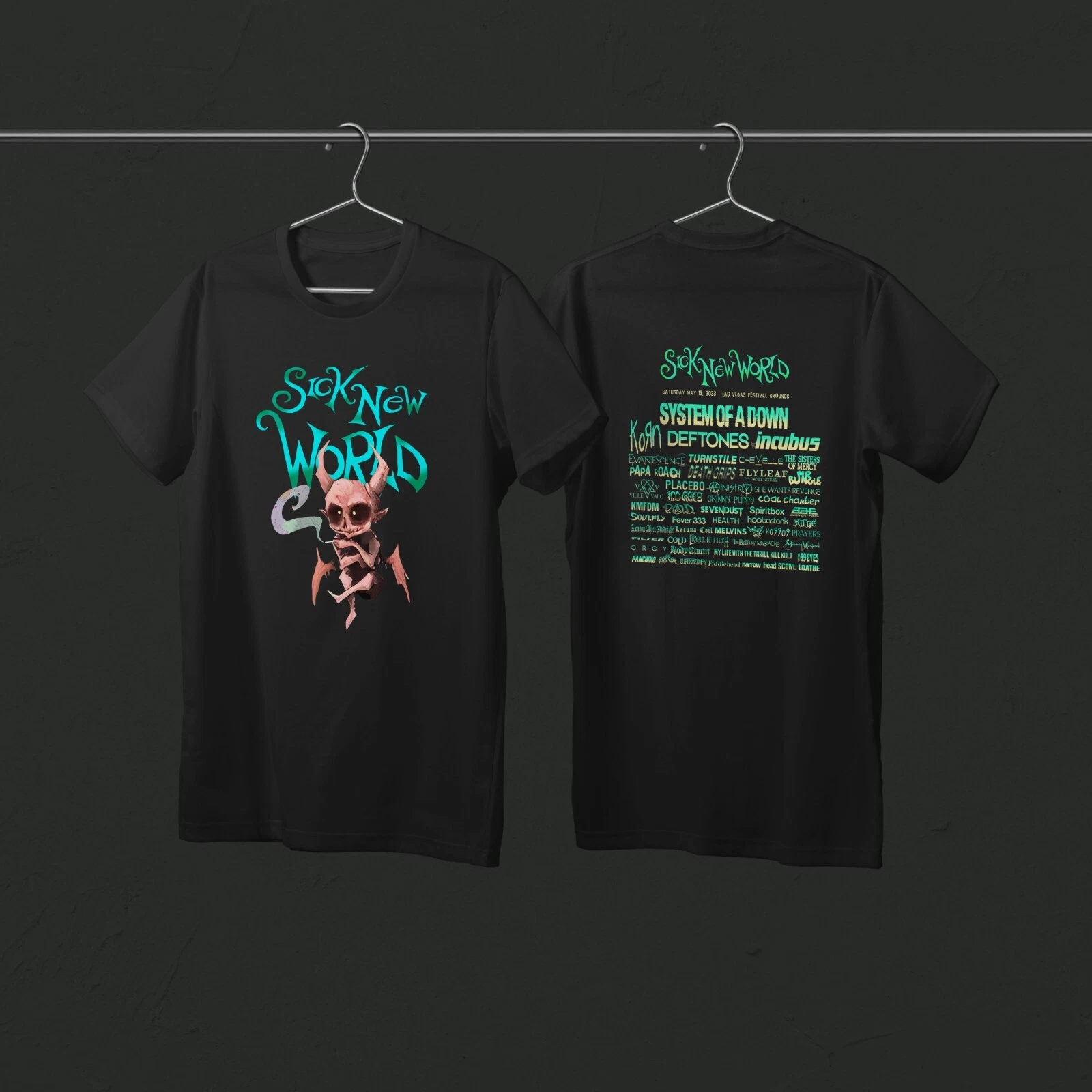 Sick New World 2023 Sistem Of A Down Korn Deftones T Shirt