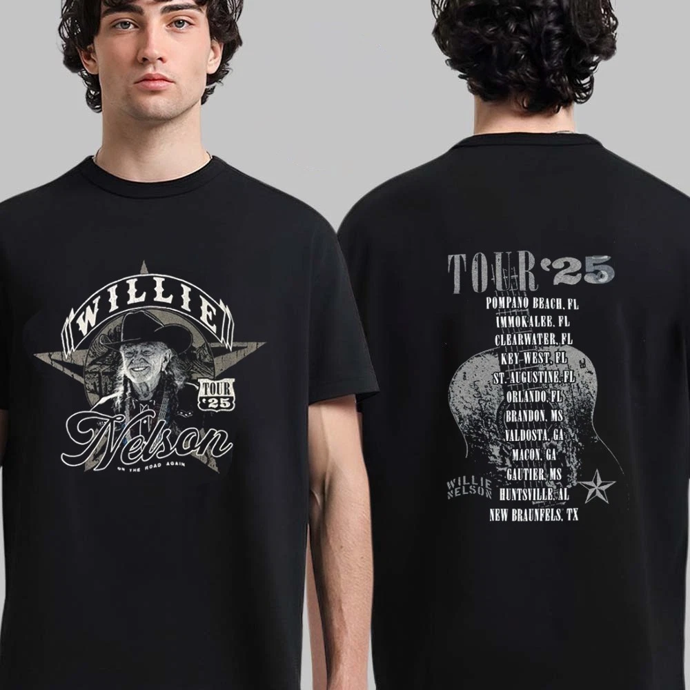 Willie Nelson Shirt 2025 Tour Country Outlaw Rock Concert