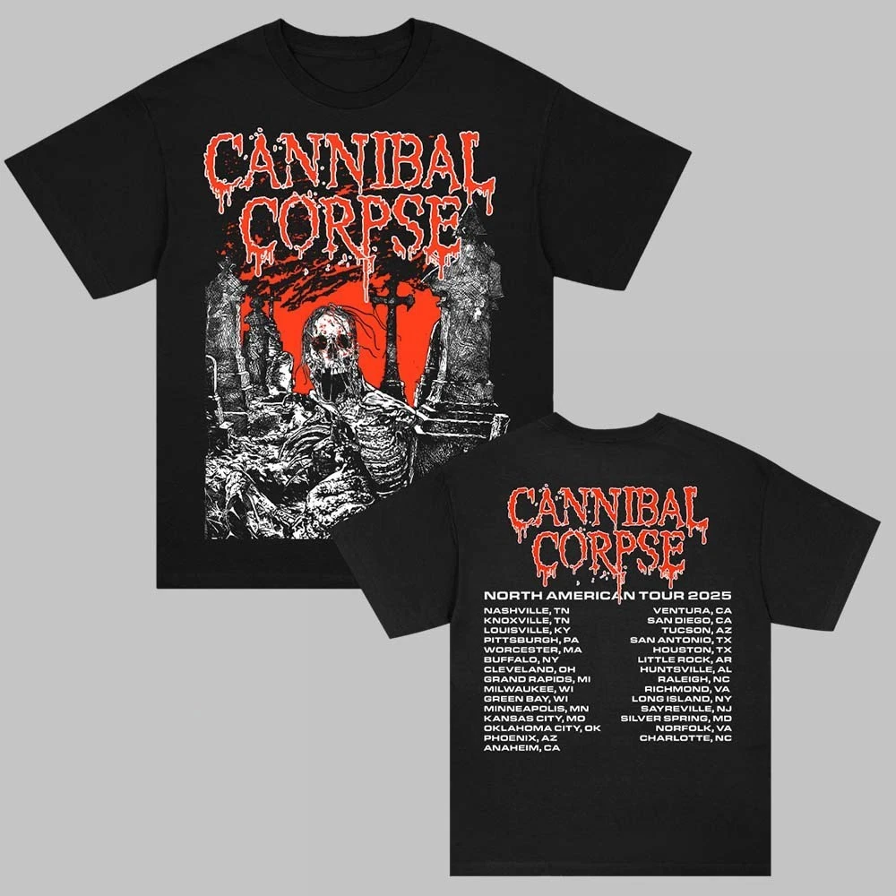 Cannibal Corpse North American Tour Merch Graveside 2025 Tour Shirt