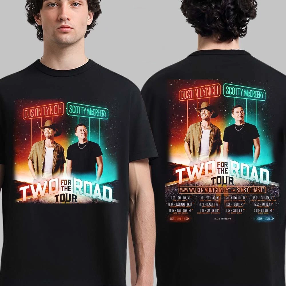 Dustin Lynch And Scotty Mccreery Two For The Road Tour 2025 North America Shirt