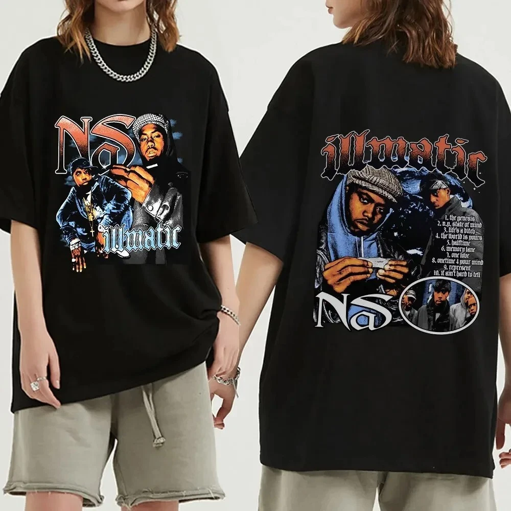 Rapper Nas Illmatic Graphic 2 Sided T Shirt Unisex